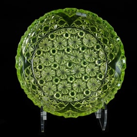 Bowl, Vaseline Pattern Glass