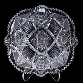 Round Tray, American Brilliant Cut Glass