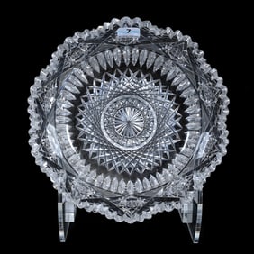 Bowl, American Brilliant Cut Glass, Signed J. Hoare Pluto Pattern