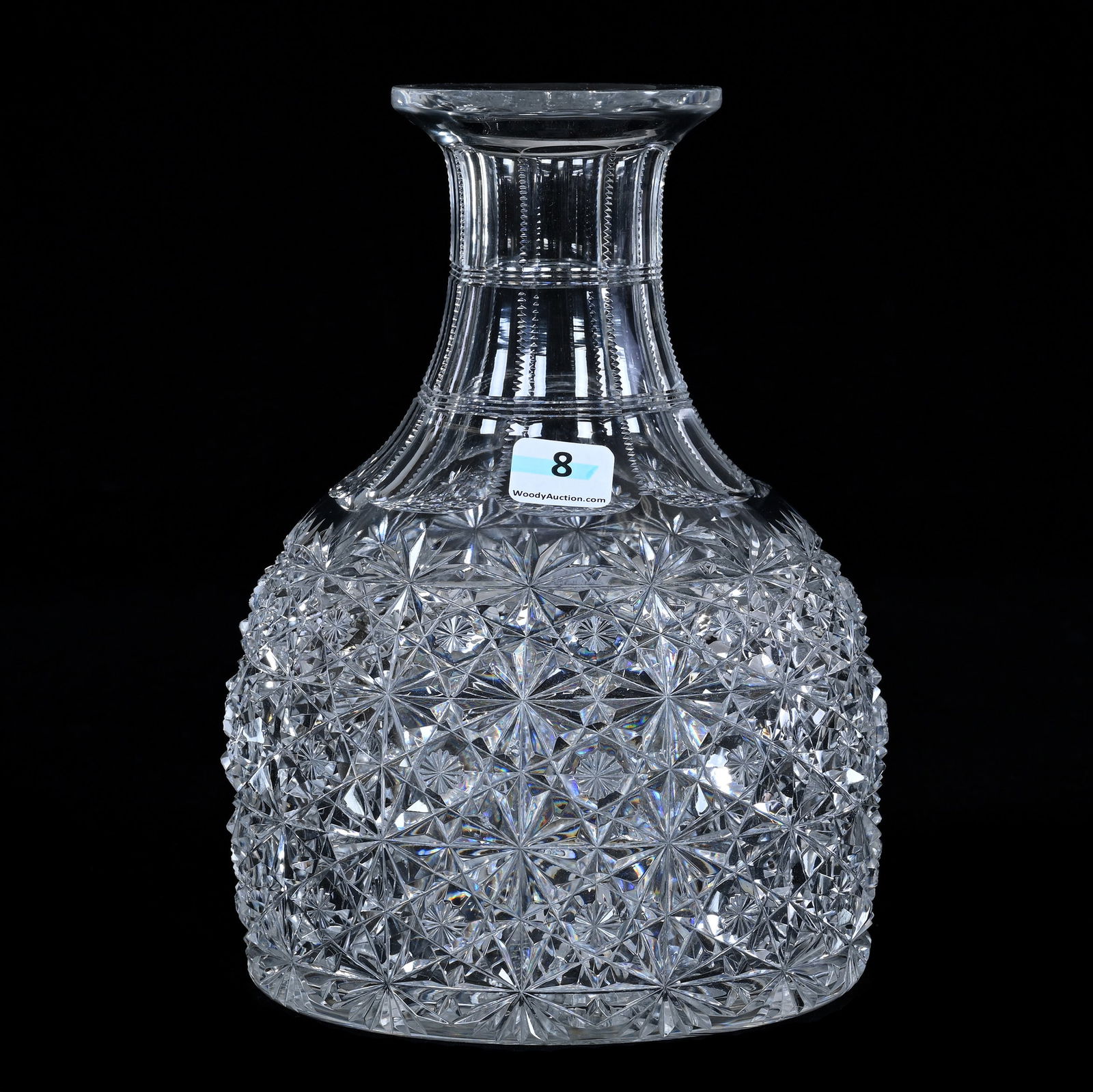 Water Carafe, American Brilliant Cut Glass, Russian Pattern With Star Cut Buttons (1 of 3)