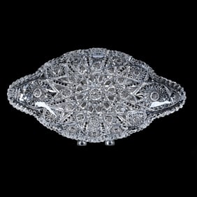 Ice Cream Tray, American Brilliant Cut Glass, Juliette Pattern By Irving Cut Glass