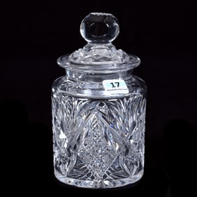 Cigarette Humidor, American Brilliant Cut Glass