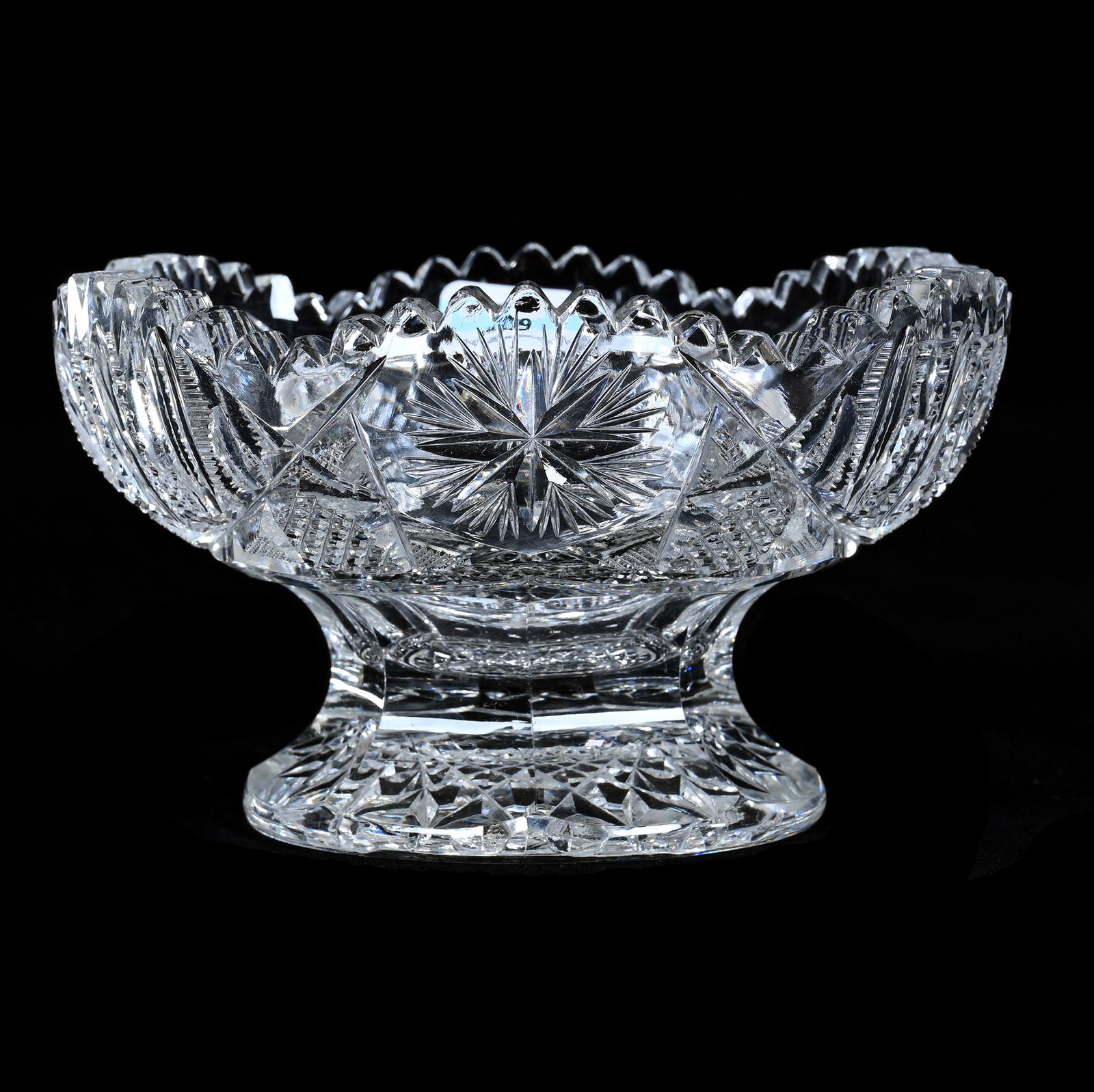 Pedestal Mayonnaise Bowl, American Brilliant Cut Glass (1 of 4)