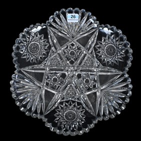 Round Tray, American Brilliant Cut Glass