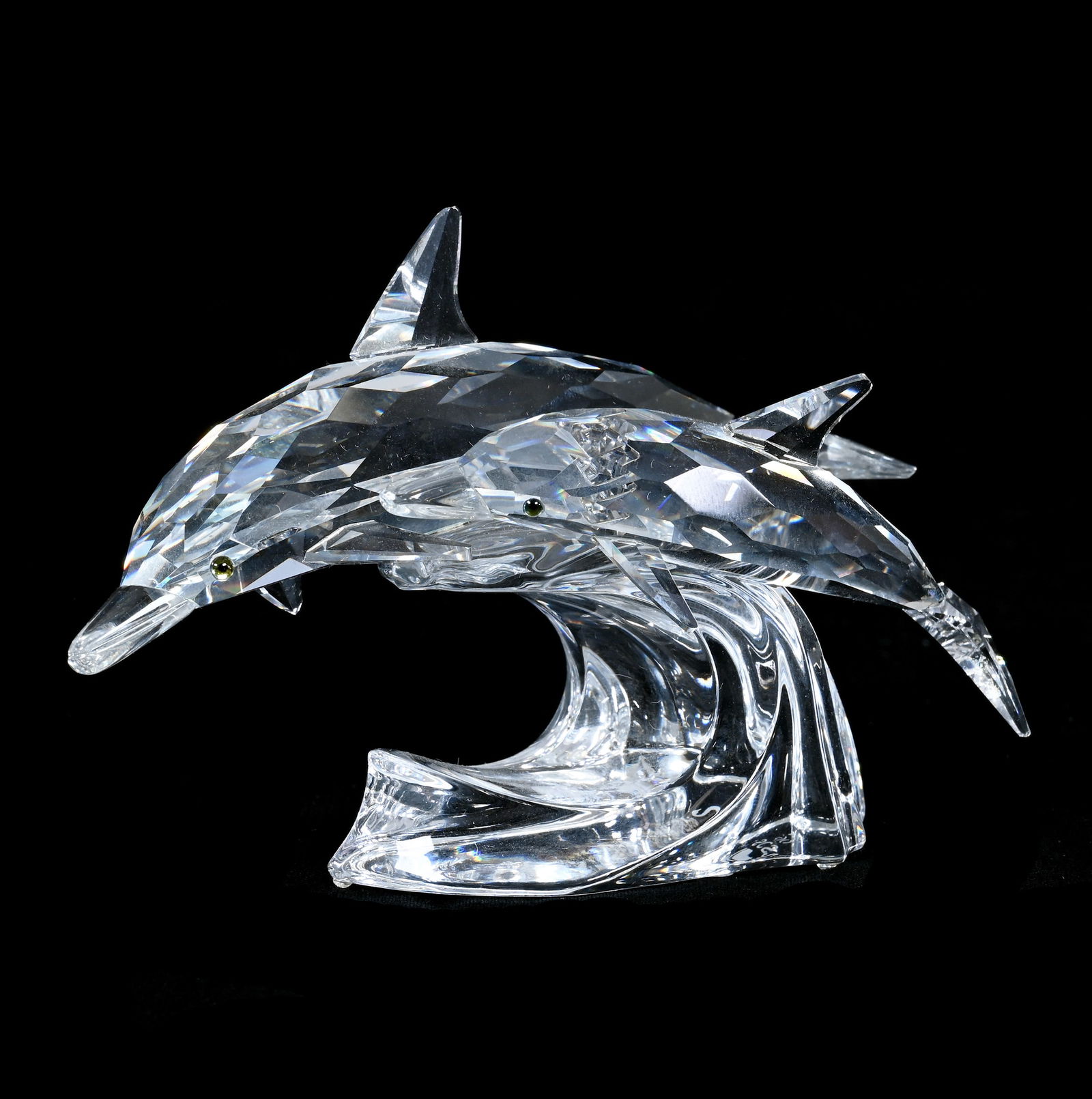 Figurine, Marked SCS, Swarovski Crystal, Two Dolphins (1 of 3)