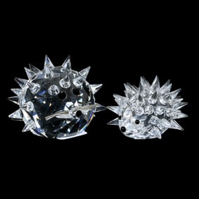 Two Figurines, Swarovski Crystal, Porcupines