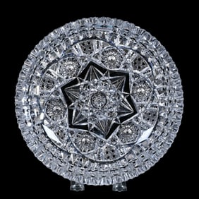 Bowl, American Brilliant Cut Glass, Signed Libbey, Ellsmere Pattern