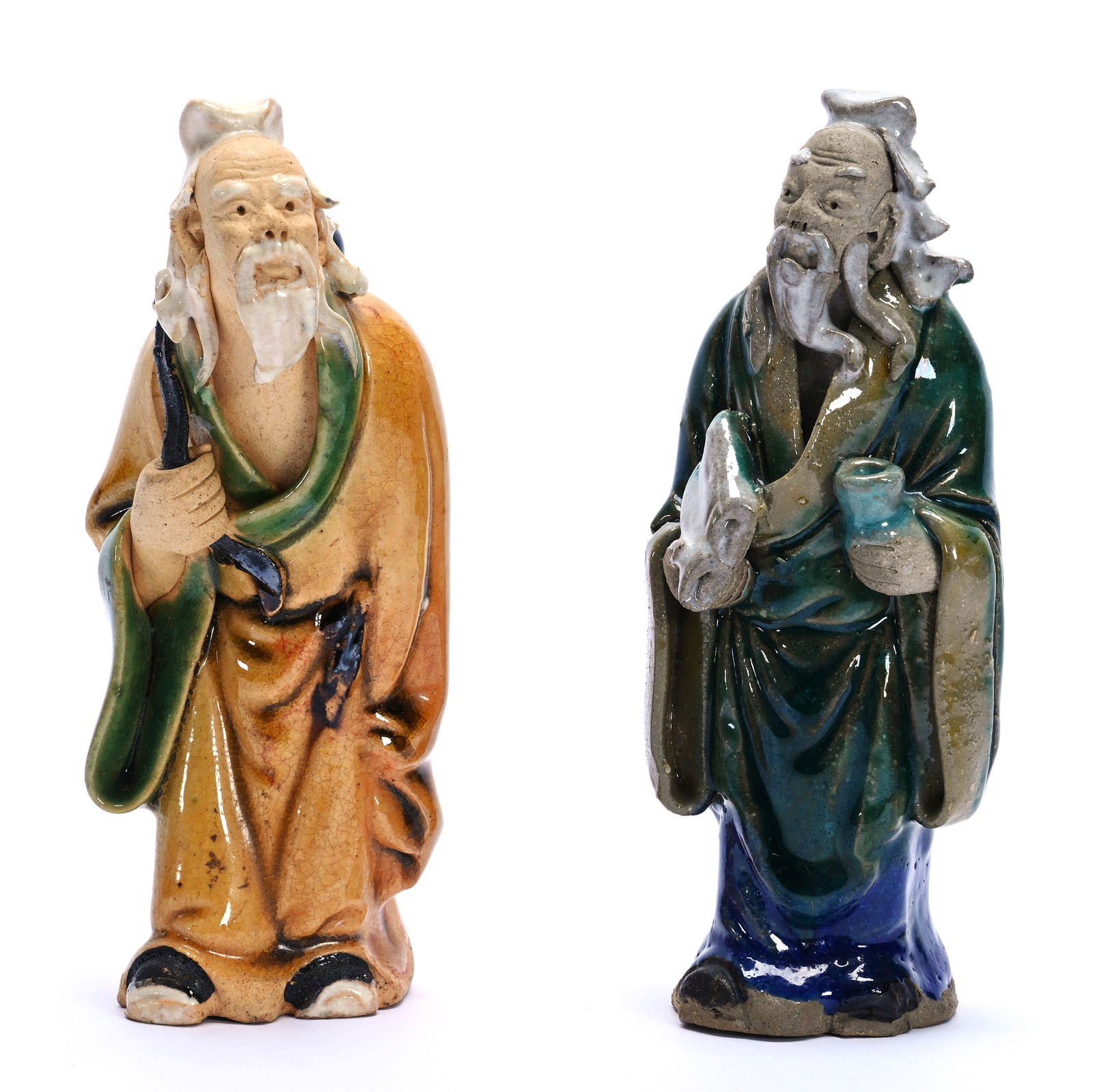 Pair Figurines, Chinese Mud Men (1 of 3)