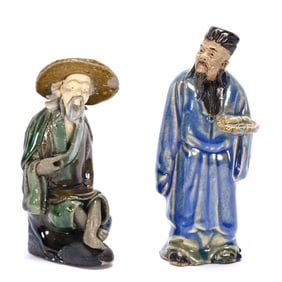 Pair Figurines, Chinese Mud Men