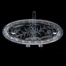 Celery, American Brilliant Cut Glass, Signed Tuthill Rosaceae Pattern