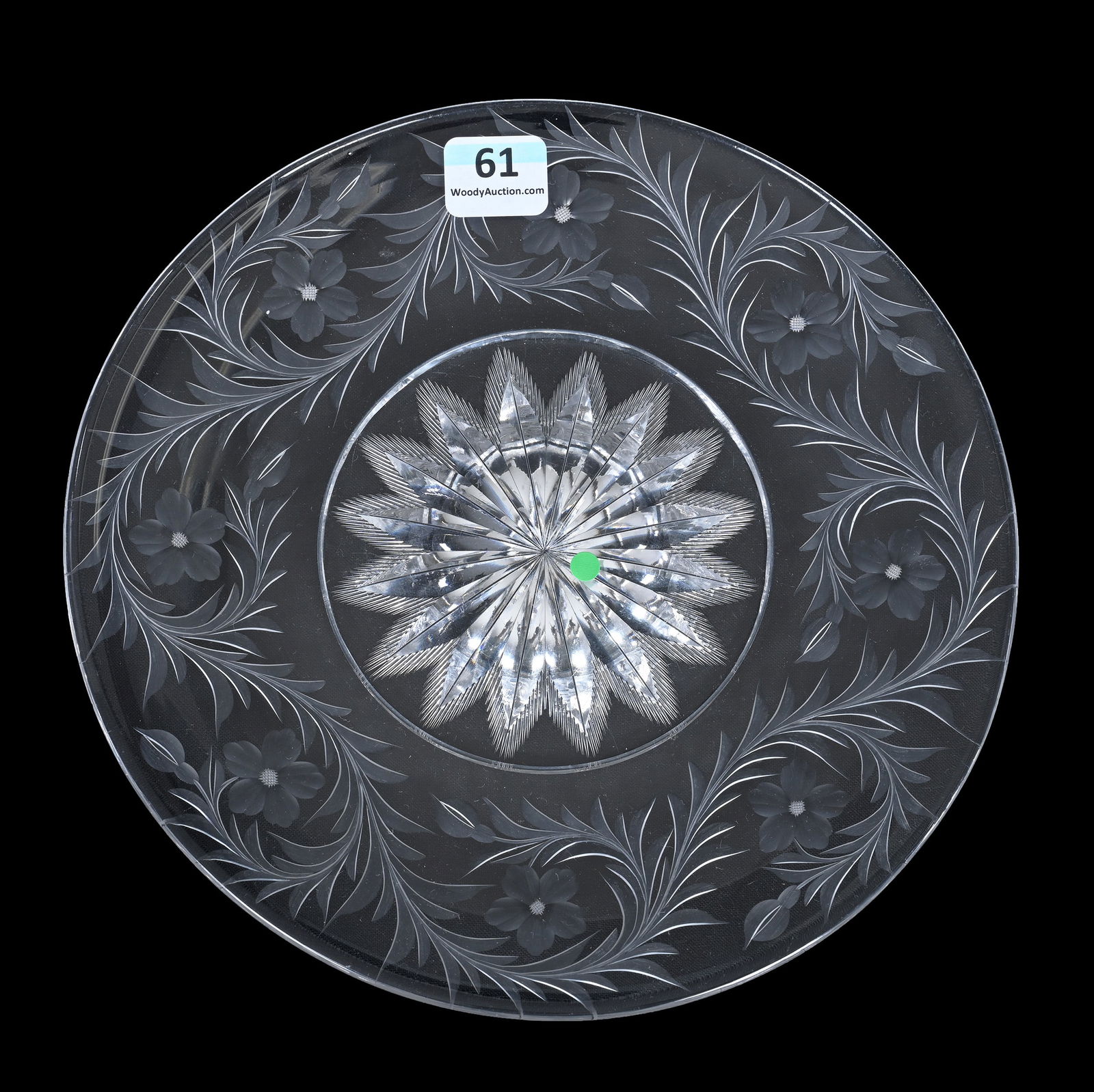 Plate, American Brilliant Cut Glass, Signed Tuthill Flowers Pattern (1 of 2)