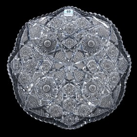 Round Tray, ABCG, Four Alternating Sections Of Hobstar Cluster, Vesica, Nailhead Diamond, And