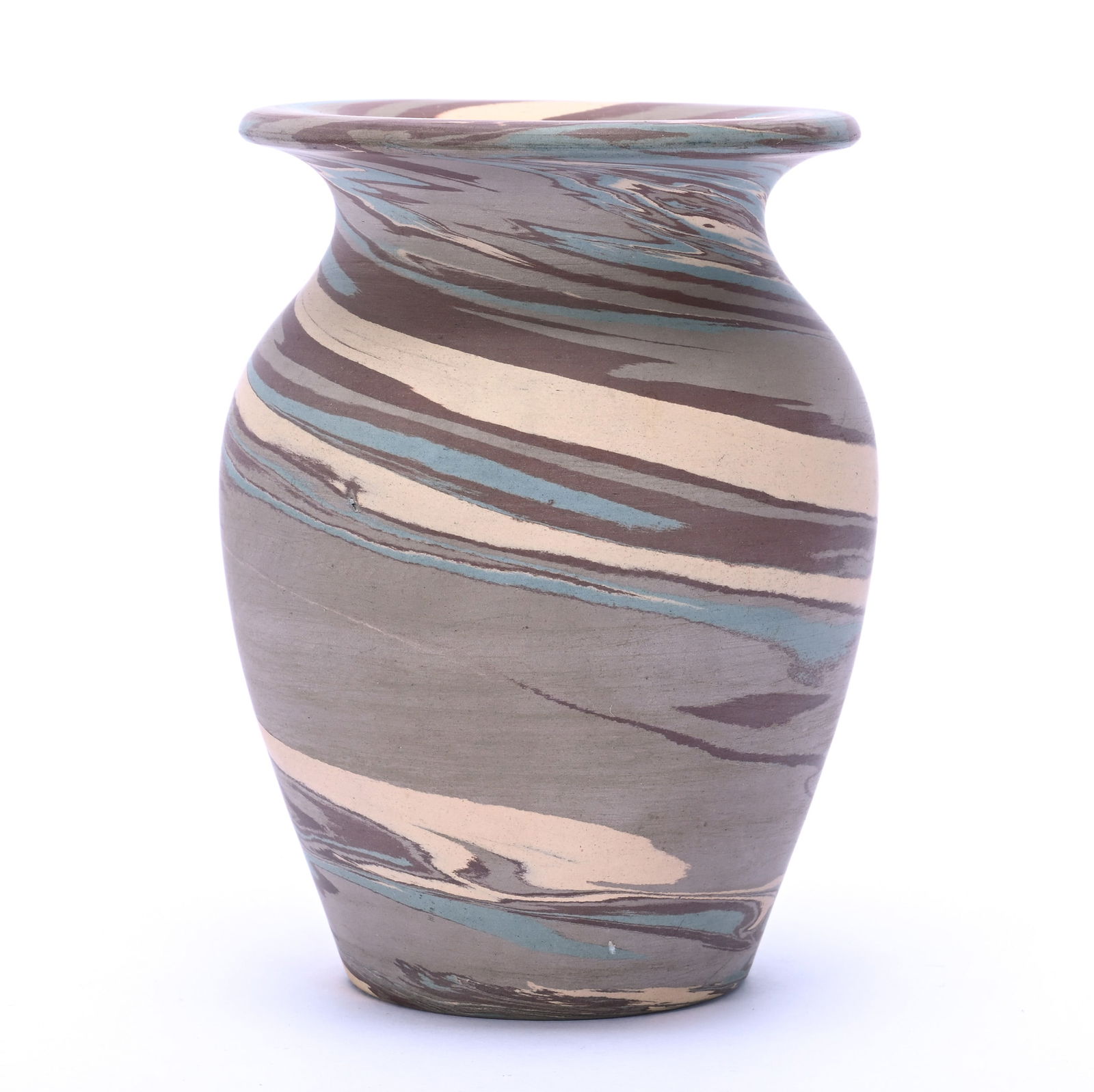 Vase, Niloak 2nd Art Pottery Mark: Vase, Niloak 2nd Art Pottery Mark, 4.25" x 3.25" x 3.25", .56 Pounds, Estate Of Michael D. Robinson, Louisiana.