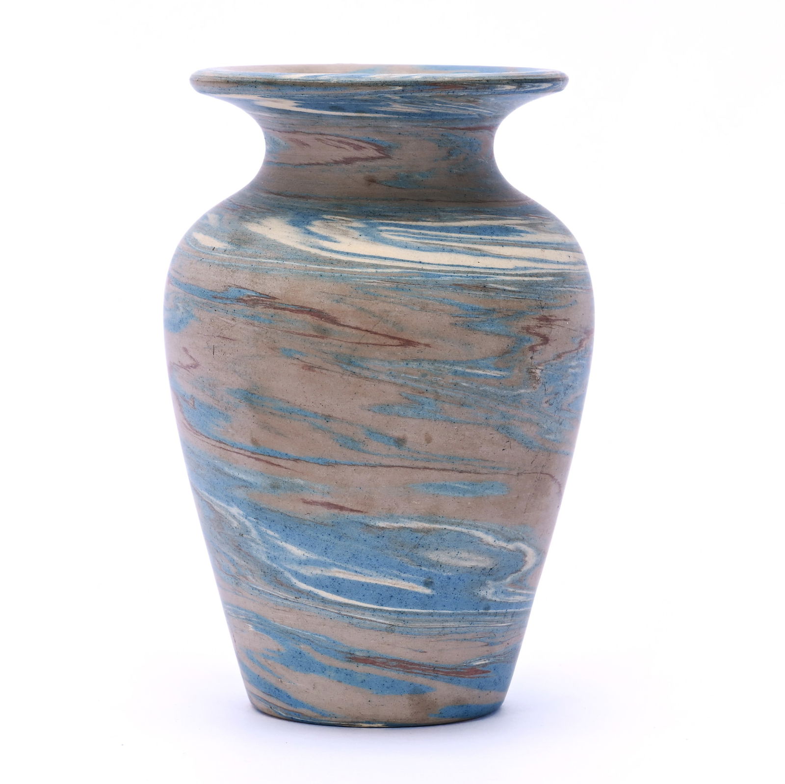 Vase, Niloak 1st Art Pottery Mark: Vase, Niloak 1st Art Pottery Mark, 4.5" x 3.25" x 3.25", .52 Pounds, Estate Of Michael D. Robinson, Louisiana.