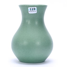 Vase, Marked Red Wing Art Pottery M-5001, Green Glaze