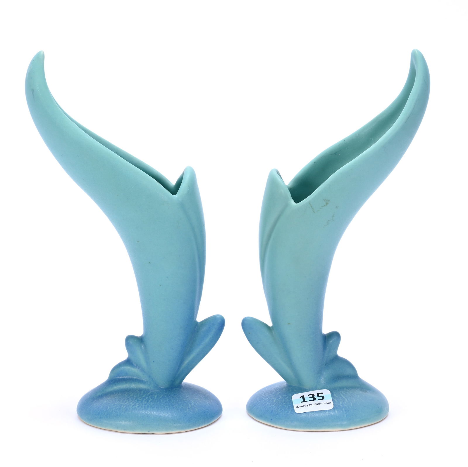 Pair Vases, Van Briggle Art Pottery, Ming Turquoise (1 of 3)