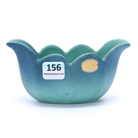 Oval Dish, Tulip Form, Van Briggle Art Pottery, Ming Turquoise