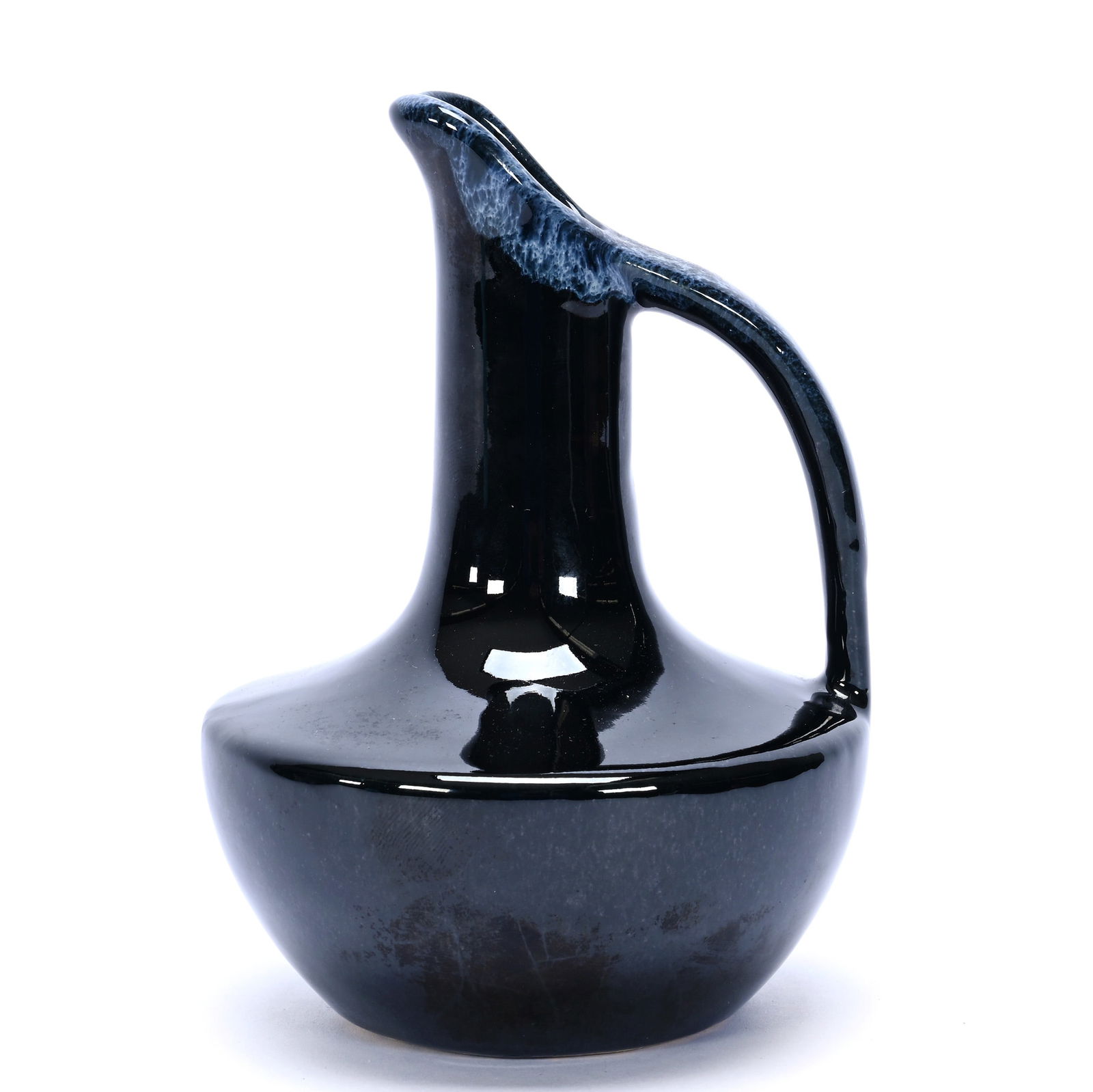 Ewer, Van Briggle Art Pottery, Black Glaze With White Drip Edge (1 of 3)