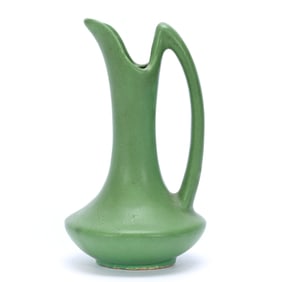 Ewer Marked Niloak Art Pottery, Green Glaze