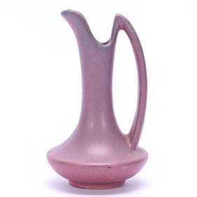Ewer, Unmarked Niloak Art Pottery, Mauve Glaze