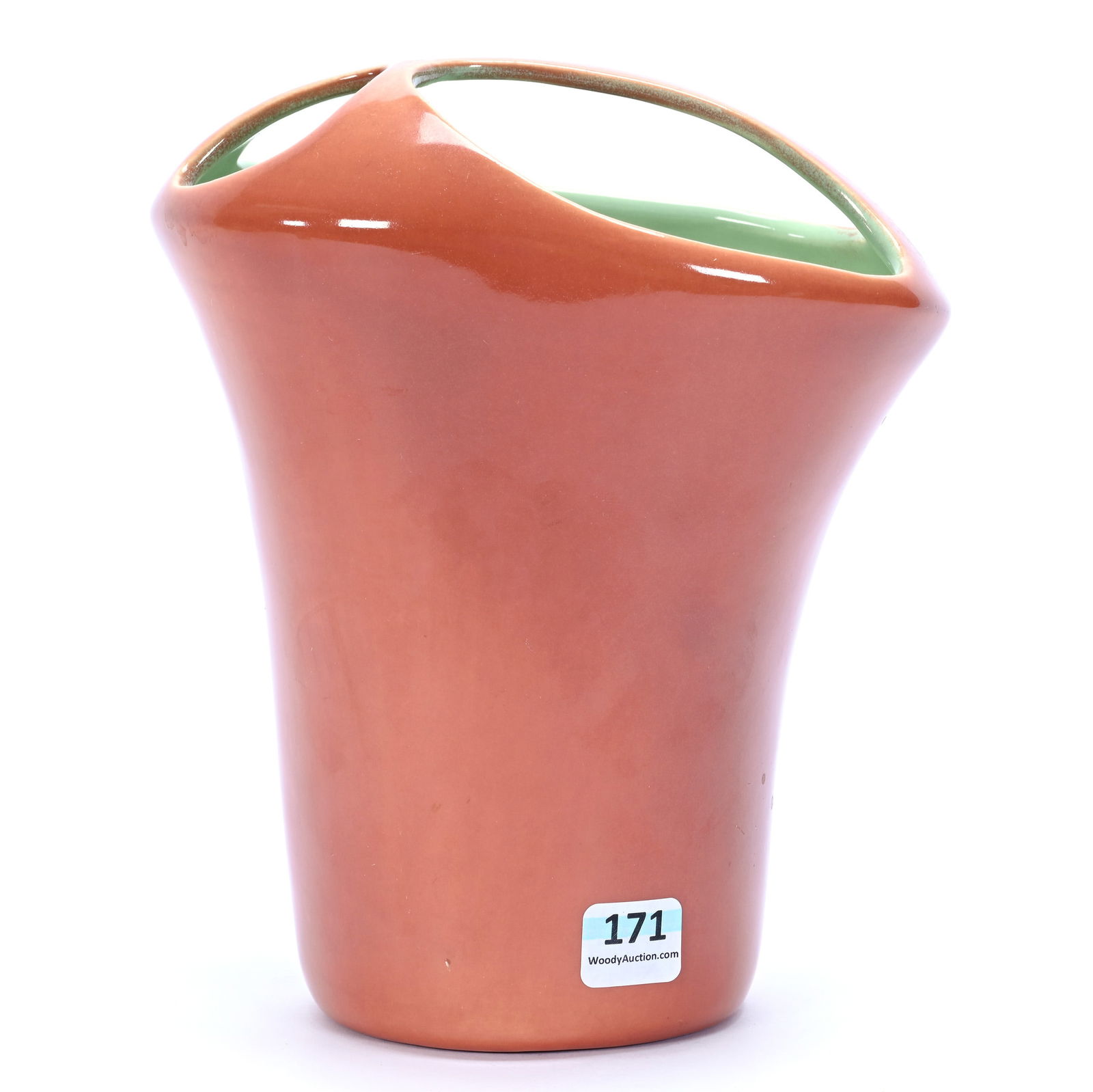 Basket/Three Hole Vase Marked Redwing Art Pottery, Model #B1429 (1 of 3)