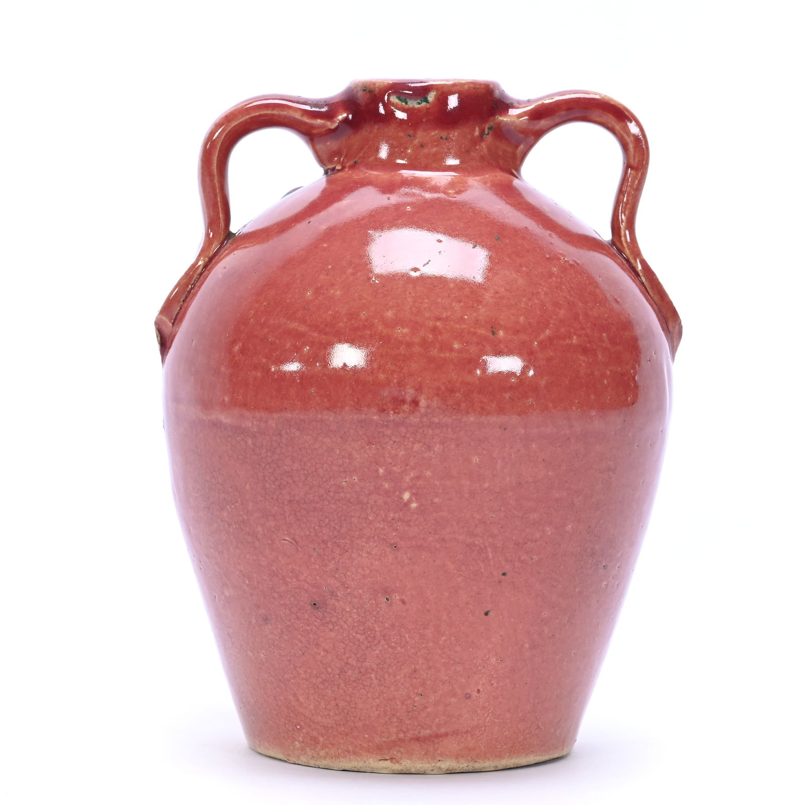 Jug, Two Handles, Unmarked Art Pottery (1 of 3)