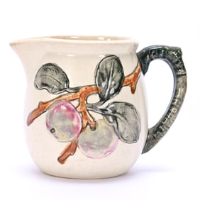 Milk Pitcher, Weller Ware, Zona Pattern, Apple Design