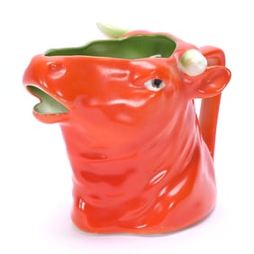 Figural Creamer, Royal Bayreuth Blue Mark, Orange Bull