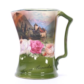 Creamer, Royal Bayreuth Blue Mark, Castle On Lake Scenic Decor