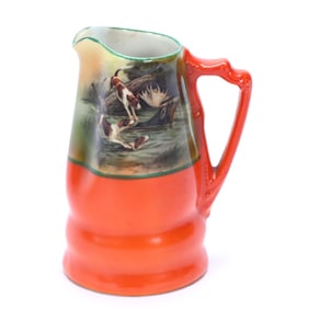 Creamer, Royal Bayreuth Blue Mark, Hound And Moose Hunt Scenic Decor