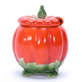 Figural Jam Jar, Royal Bayreuth Blue Mark, Tomato Form