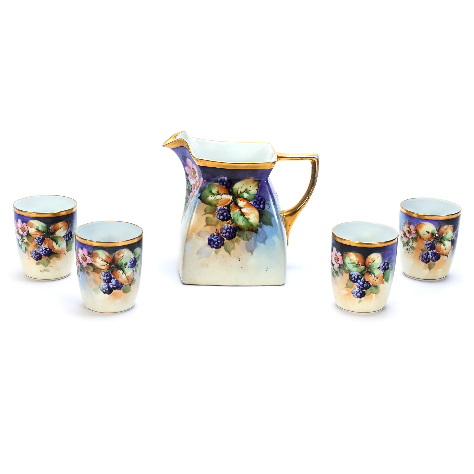 Water Set, Royal Bayreuth Green Mark, Blackberry And Blossom Decor (1 of 4)