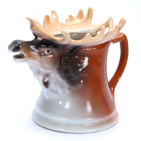 Figural Milk Pitcher, Royal Bayreuth Blue Mark, Rare Moose