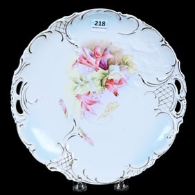 Cake Plate, Unmarked R.S. Prussia, Rare Hidden Cottage Mold