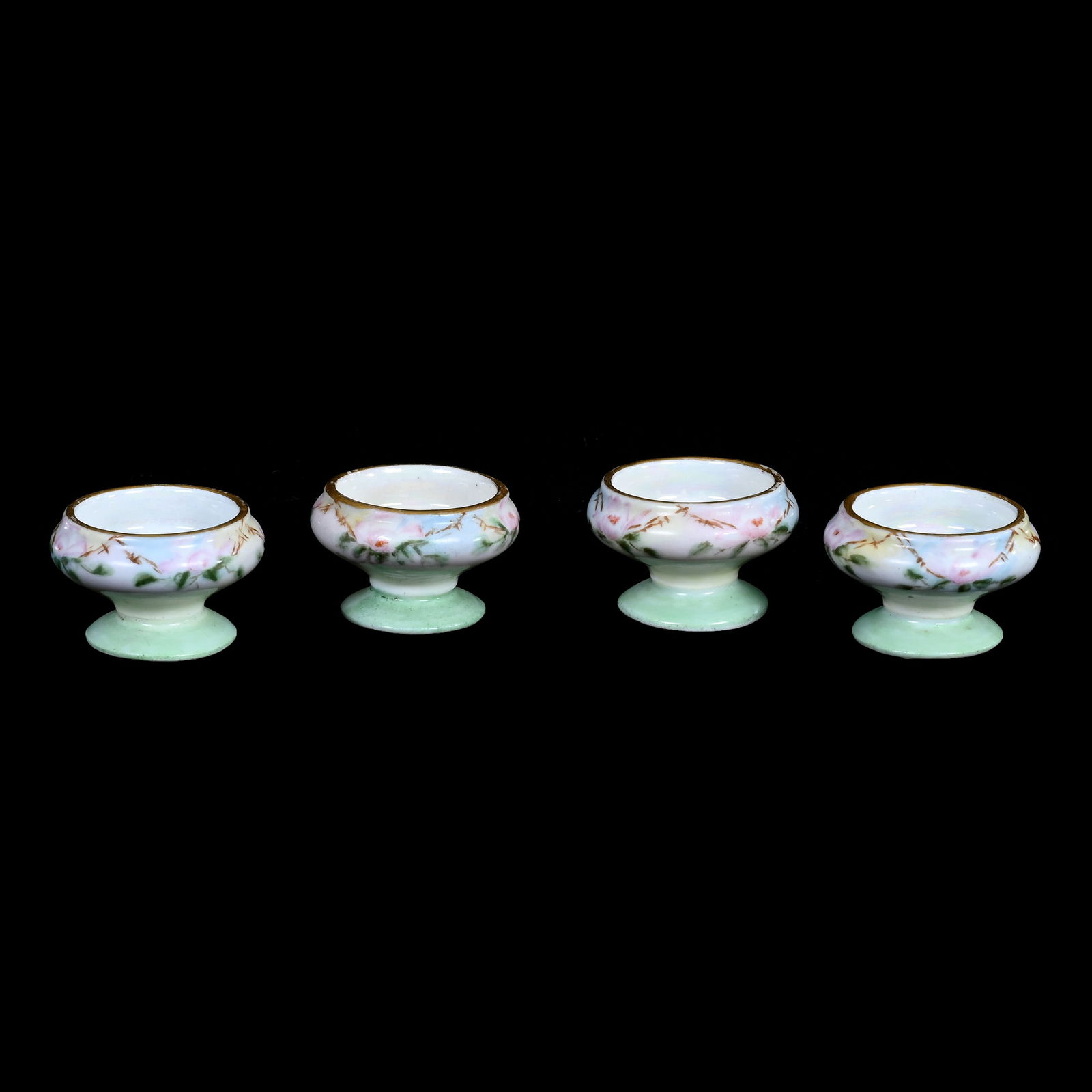 (4) Pedestal Salt Dips, French Porcelain Marked Camille Naudot & Cie, Circa 1900 (1 of 3)