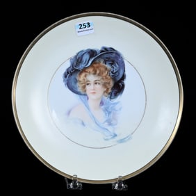 Plate, Prussia Griffin Mark, Gibson Girl Portrait