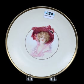 Plate, Prussia Griffin Mark, Gibson Girl Portrait