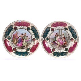 Pair Chargers Marked Prov Saxe