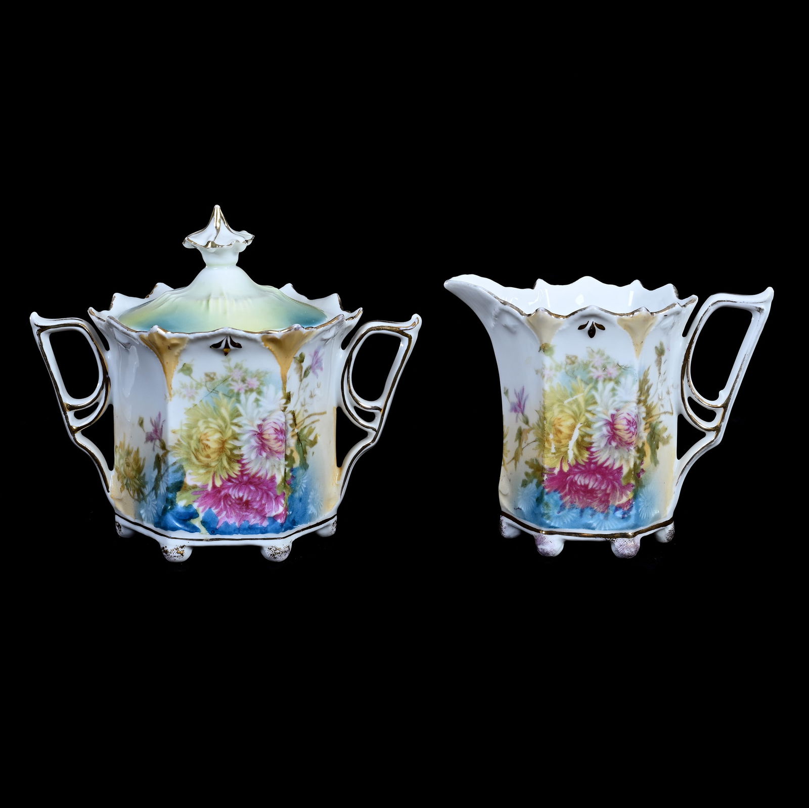 Creamer And Sugar Set Marked R.S. Prussia, Fleur De Lys Mold (1 of 4)