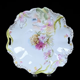 Cake Plate, Unmarked R.S. Prussia, Hidden Image Mold