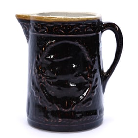 Pitcher, Rockingham Style Stoneware Pitcher