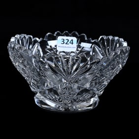 Mayonnaise Bowl, American Brilliant Cut Glass, Hobstar, Crosscutting And Fan Motif