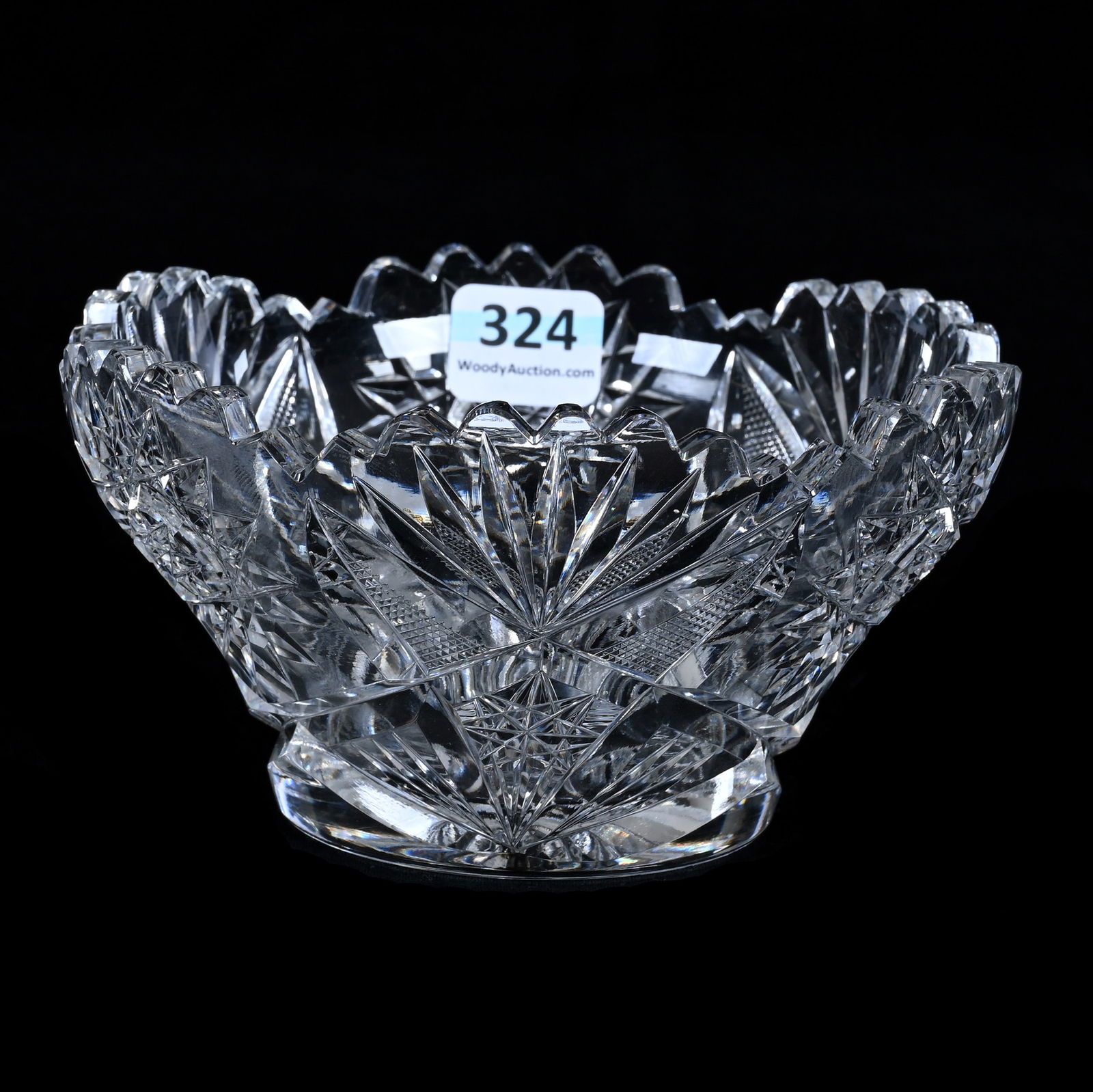 Mayonnaise Bowl, American Brilliant Cut Glass, Hobstar, Crosscutting And Fan Motif (1 of 3)