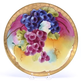 Plate Marked Pickard, Hand Painted Vintage Decor, Gold Brocade Border