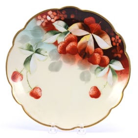 Plate Marked Pickard, Hand Painted Strawberry Decor