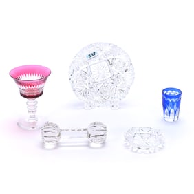 (5) Assorted Items, Brilliant Period Cut Glass