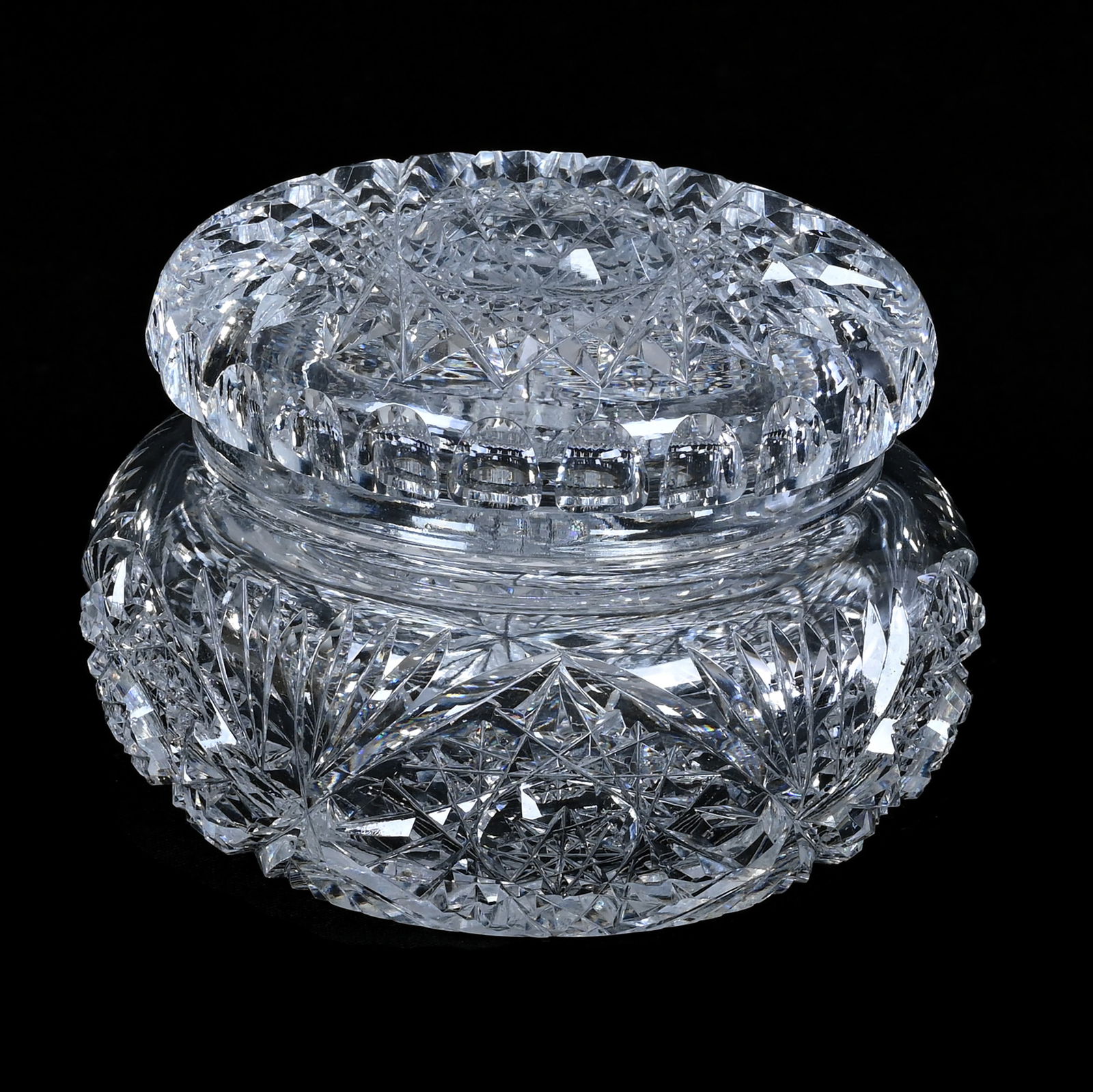 Covered Jar, American Brilliant Cut Glass (1 of 3)
