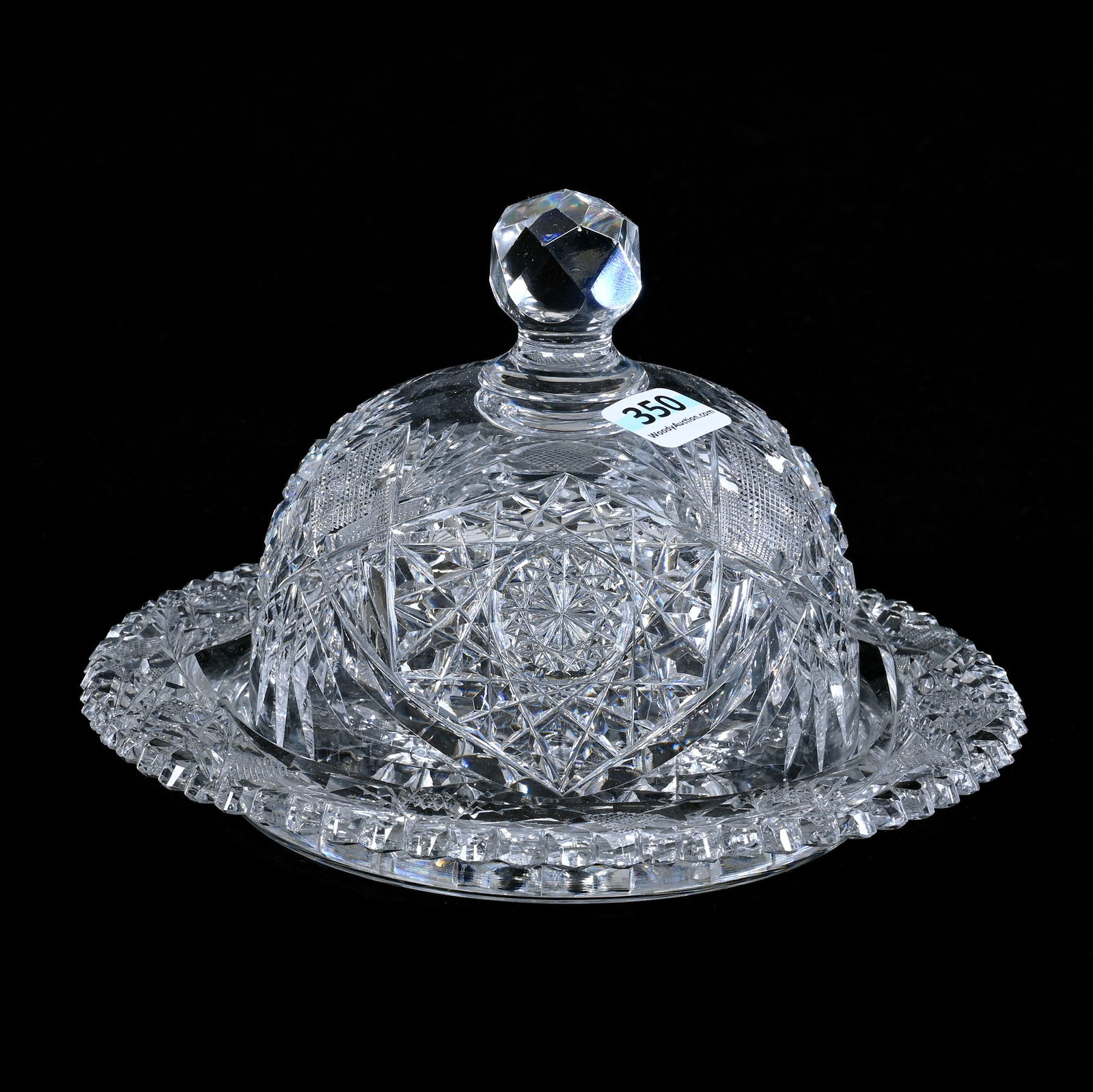 Covered Butterdish, American Brilliant Cut Glass (1 of 3)