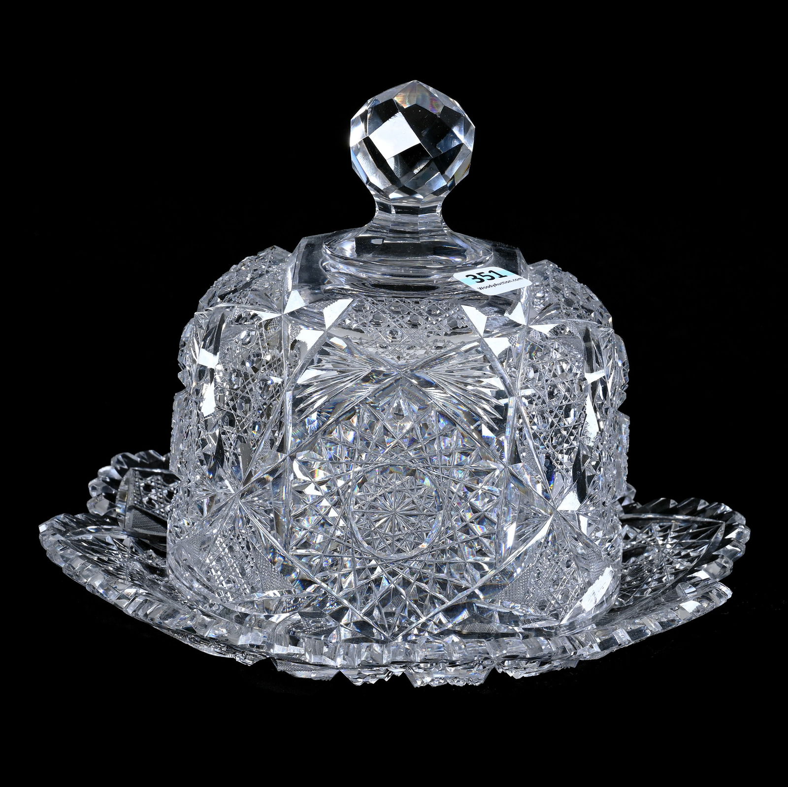 Covered Cheese Dish, American Brilliant Cut Glass (1 of 3)