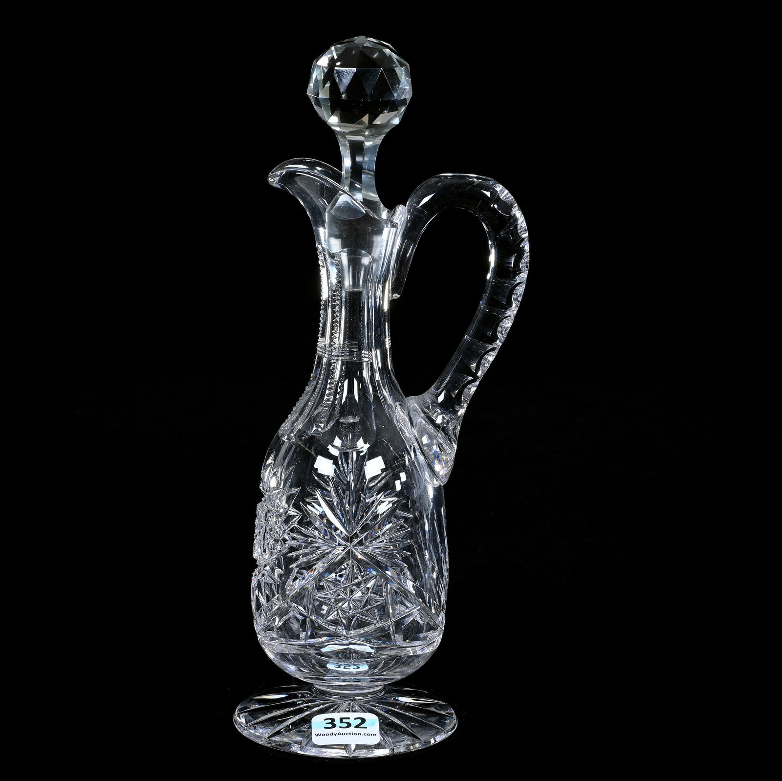Pedestal Cruet, American Brilliant Cut Glass (1 of 4)
